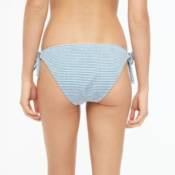 J. Crew | Side Tie Lowrider Bikini Bottom Faded Stripe Blue Preppy Nautical 3X - Picture 6 of 10